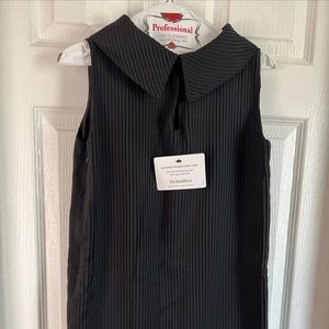 Agnona Women Black Pleated Casual Dress 42/ Size 6 Italian